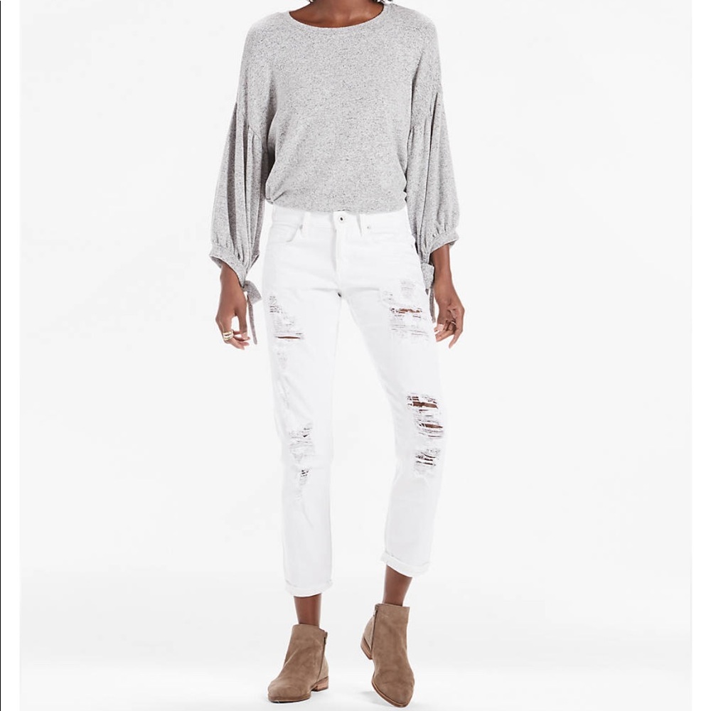 Lucky Brand Sienna Boyfriend White Jeans